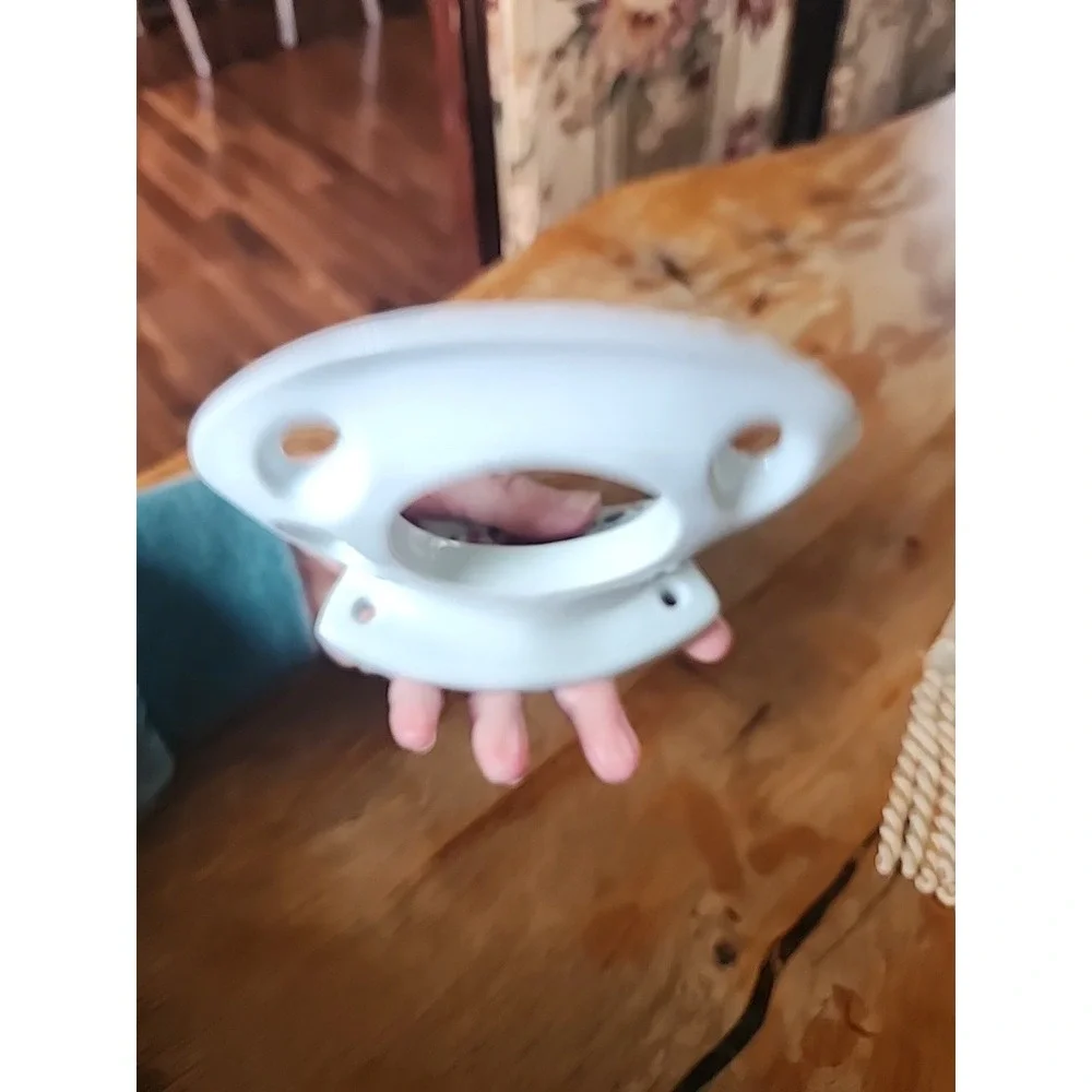 Vtg Floral White Ceramic Wall Mount Toothbrush & Cup Holder Cottage‎ Country